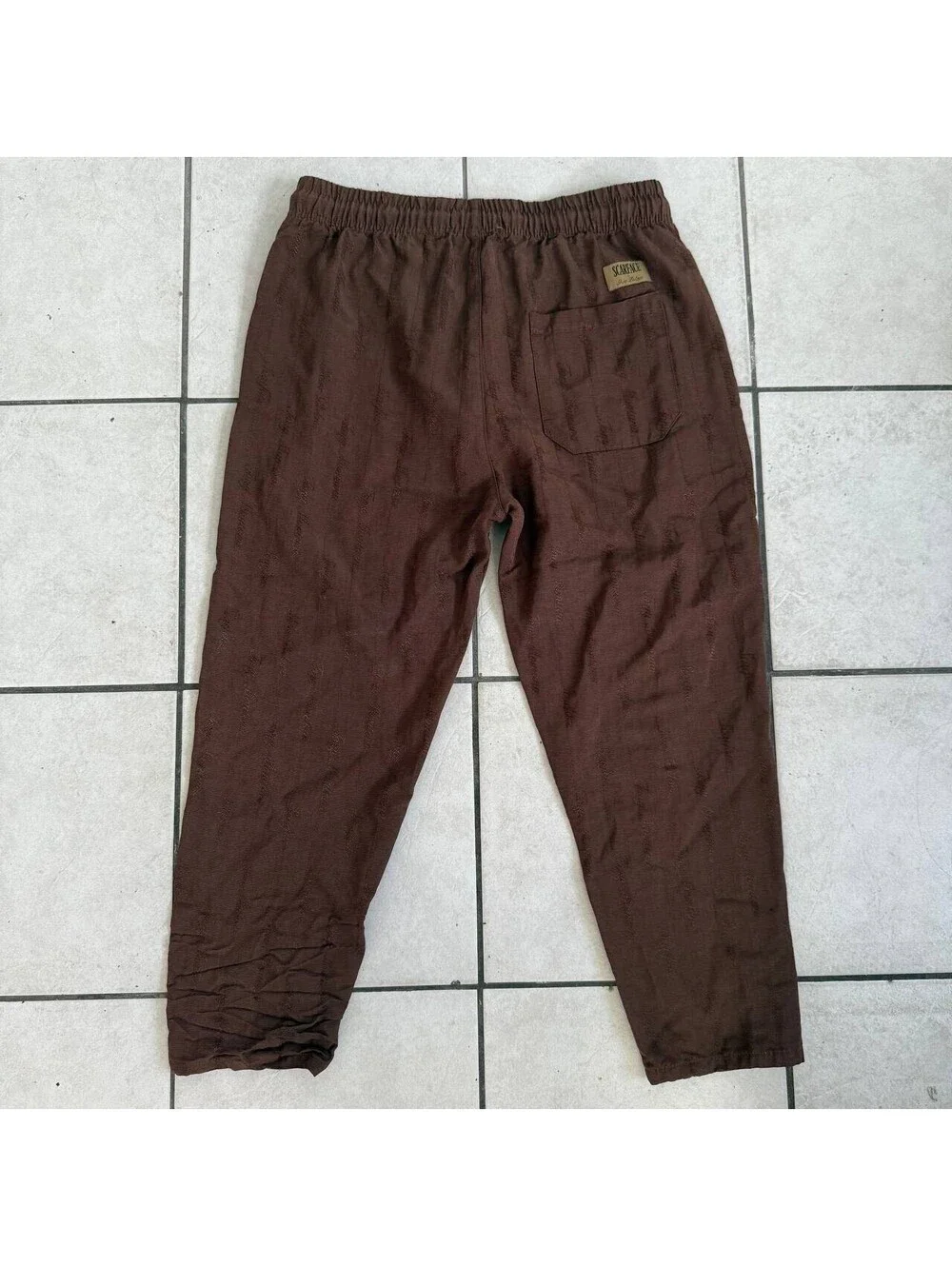 Scarface x Shoe Palace Brown Jogger Pants Mens Large Elastic Waist Logo